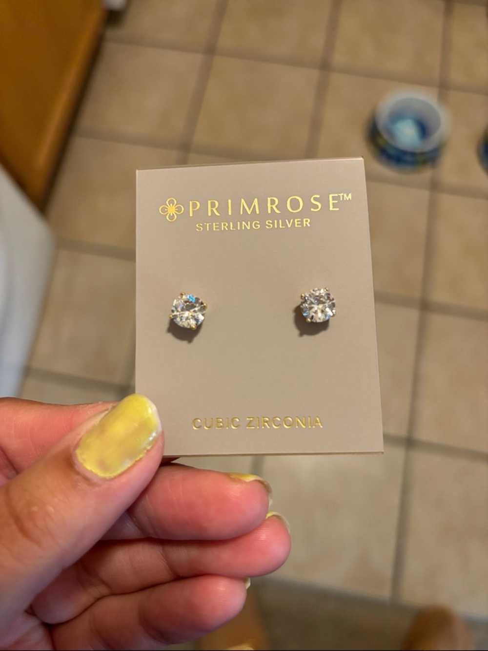 Primrose Sterling Silver Cubic Zirconia Stud Earrings - Clear